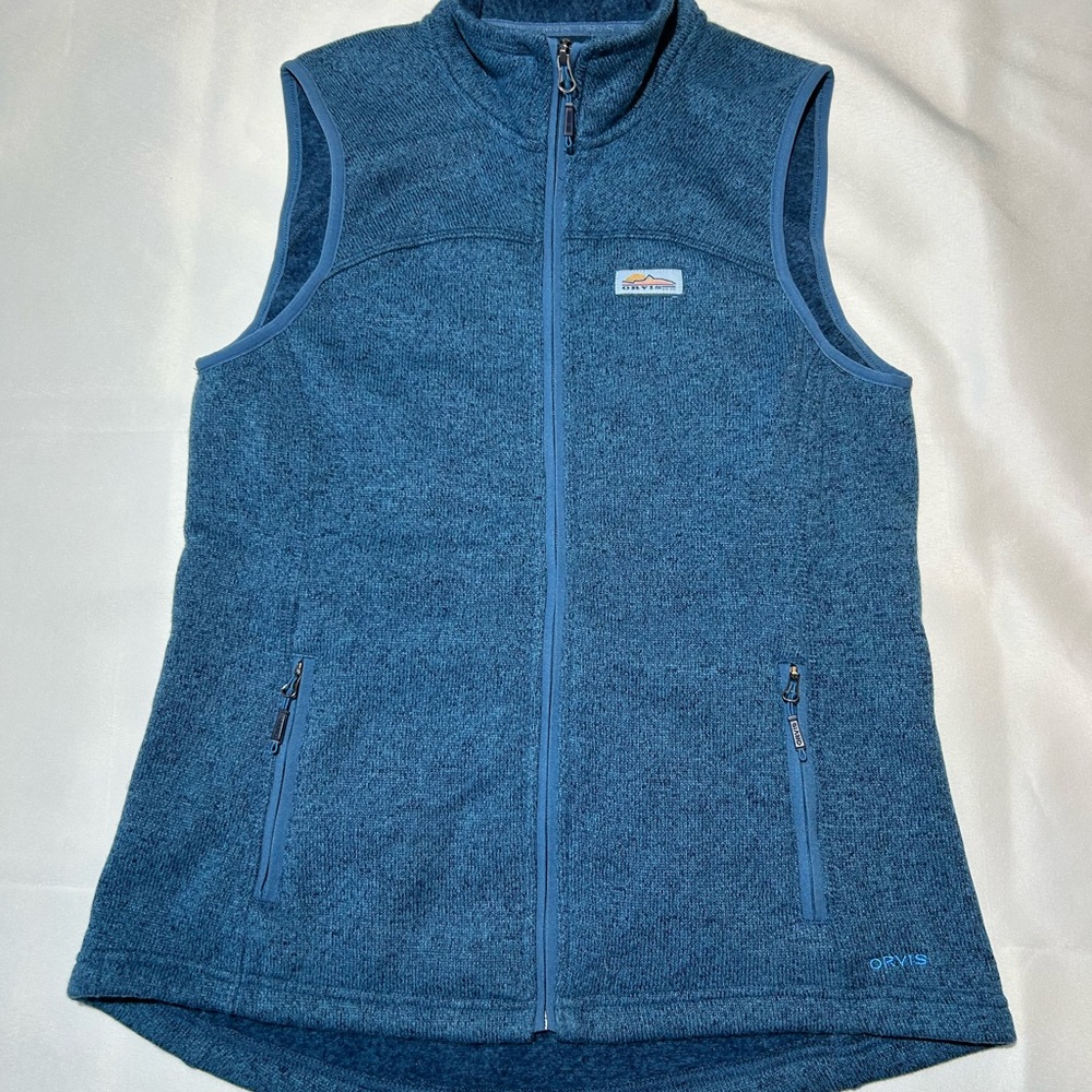 Orvis Women’s Blue R65 Sweater Fleece full Zip Vest Sz S